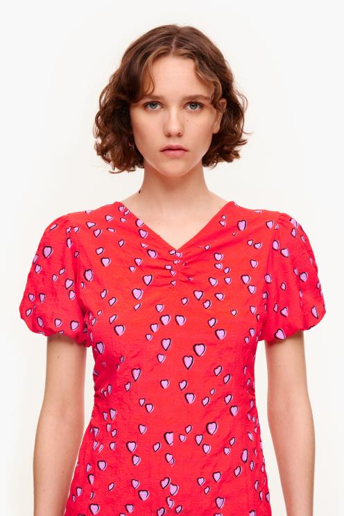 vermelho roupas 64X4N205 mini vestido estampado de corações Bimba Y Lola
