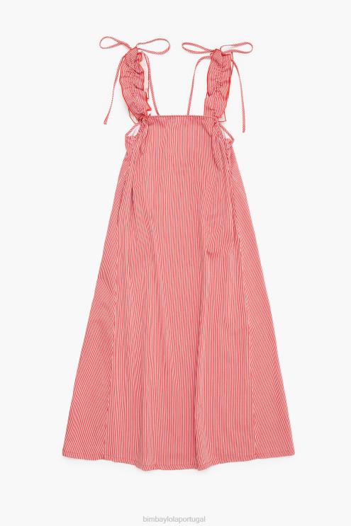 vermelho roupas 64X4N543 vestido jeans linha A Bimba Y Lola