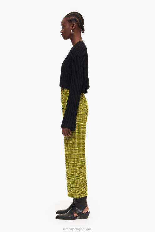 amarelo roupas 64X4N435 calças de guingão Bimba Y Lola