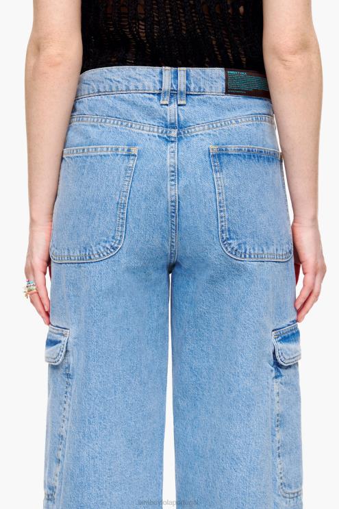 azul roupas 64X4N507 calça cargo jeans Bimba Y Lola