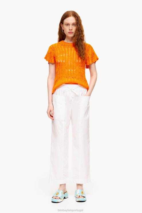 branco roupas 64X4N411 calça jogger popeline Bimba Y Lola