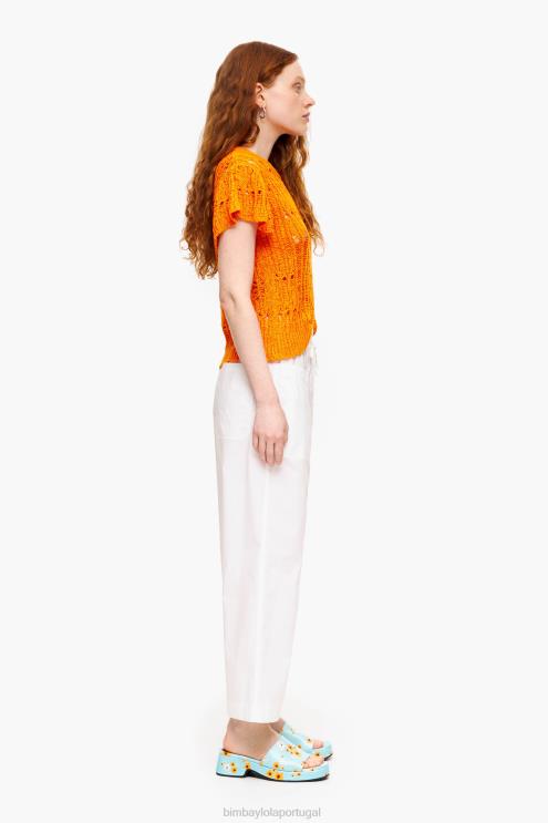 branco roupas 64X4N411 calça jogger popeline Bimba Y Lola