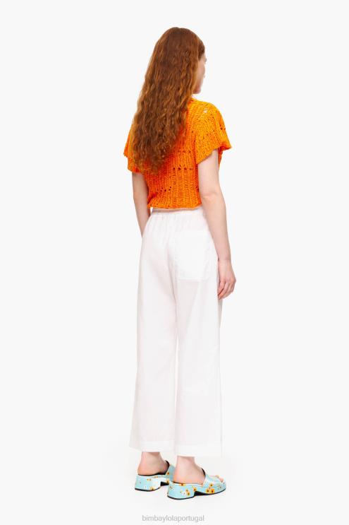 branco roupas 64X4N411 calça jogger popeline Bimba Y Lola