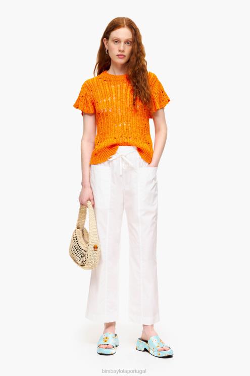 branco roupas 64X4N411 calça jogger popeline Bimba Y Lola