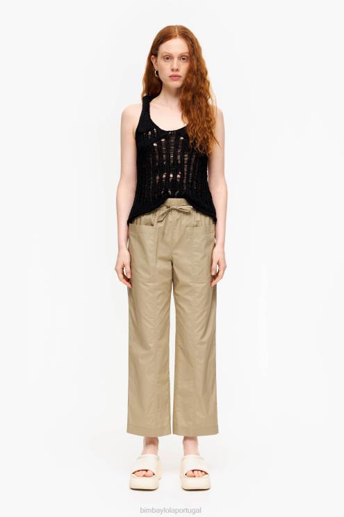 caqui roupas 64X4N410 calça jogger popeline Bimba Y Lola