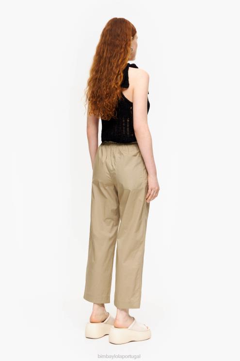 caqui roupas 64X4N410 calça jogger popeline Bimba Y Lola