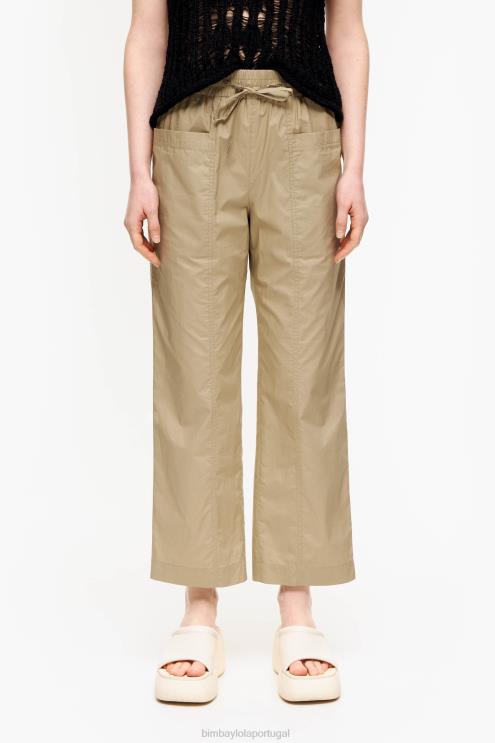 caqui roupas 64X4N410 calça jogger popeline Bimba Y Lola