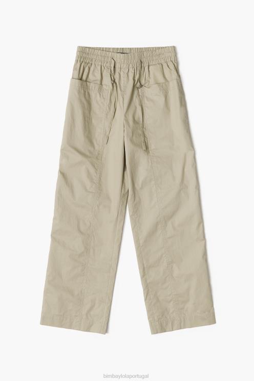caqui roupas 64X4N410 calça jogger popeline Bimba Y Lola