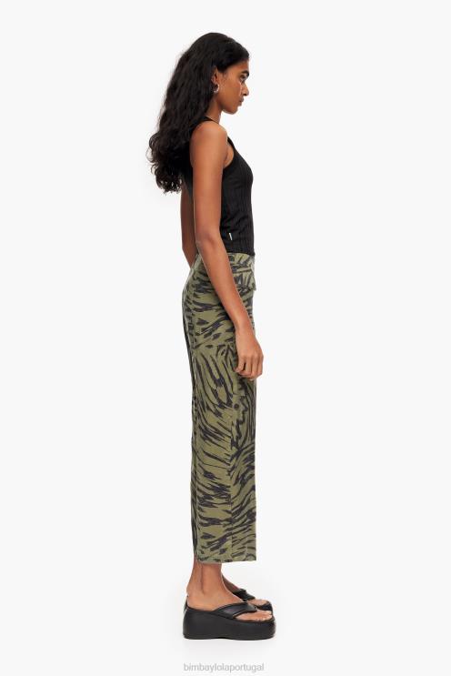 fluindo roupas 64X4N402 calça bicolor cáqui asa de borboleta Bimba Y Lola