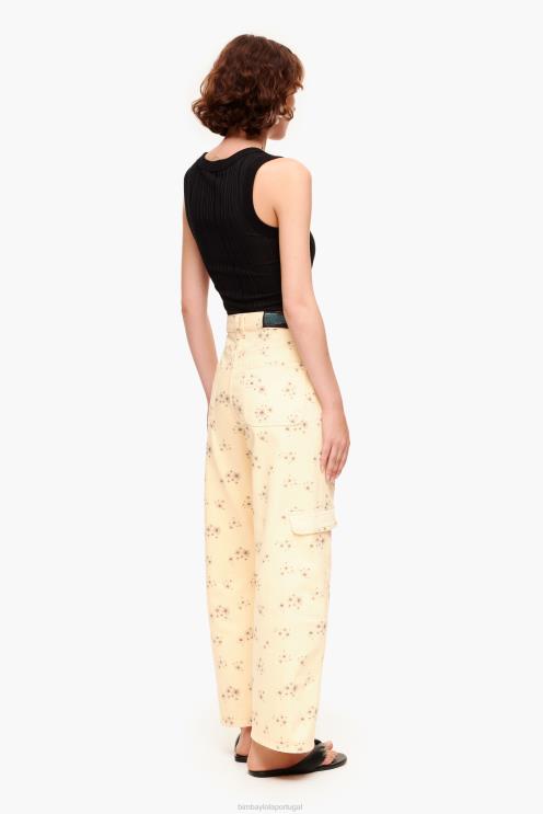 marfim roupas 64X4N407 cargo - calça cargo com estampa de flores em acrílico Bimba Y Lola