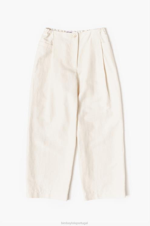 pedra roupas 64X4N396 calças de linho Bimba Y Lola