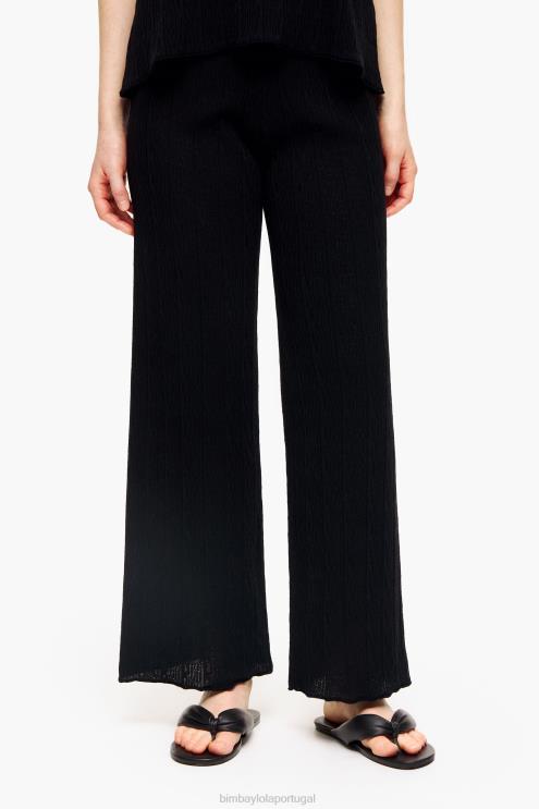 preto roupas 64X4N398 calças de malha Bimba Y Lola