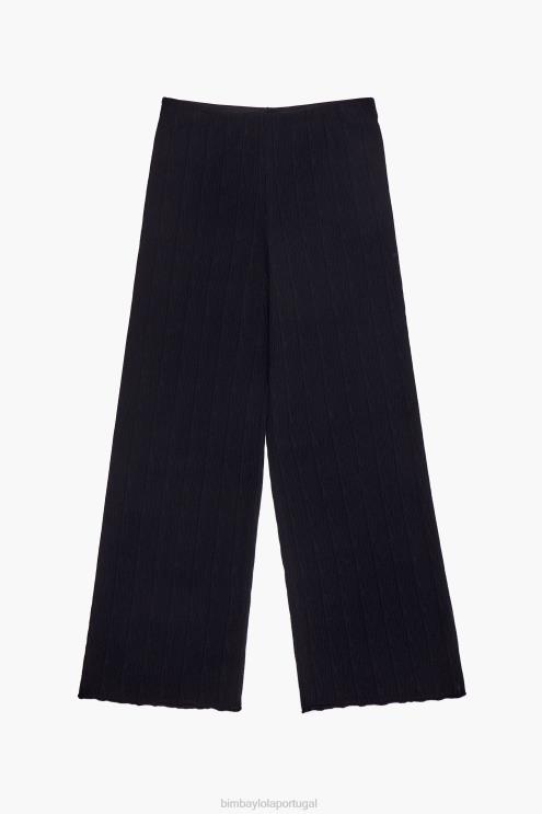 preto roupas 64X4N398 calças de malha Bimba Y Lola