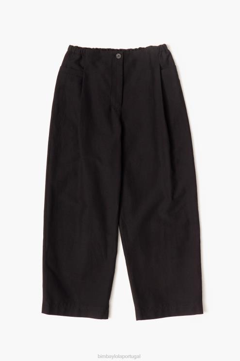 preto roupas 64X4N404 calças de linho Bimba Y Lola