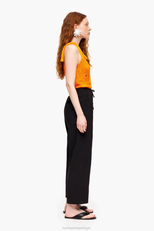 preto roupas 64X4N412 calças de textura Bimba Y Lola