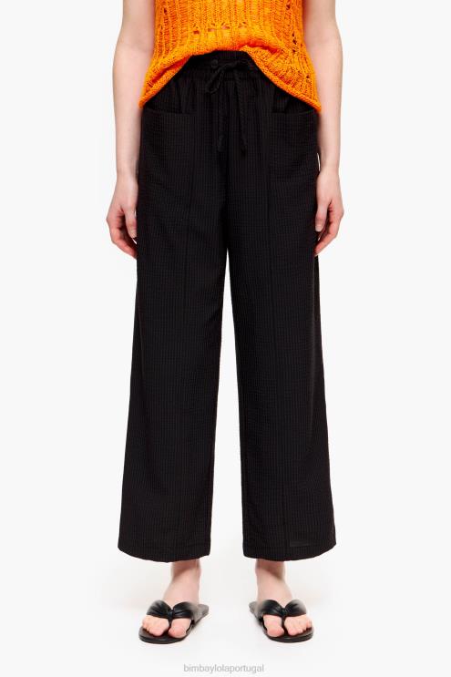 preto roupas 64X4N412 calças de textura Bimba Y Lola
