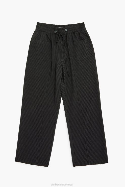 preto roupas 64X4N412 calças de textura Bimba Y Lola