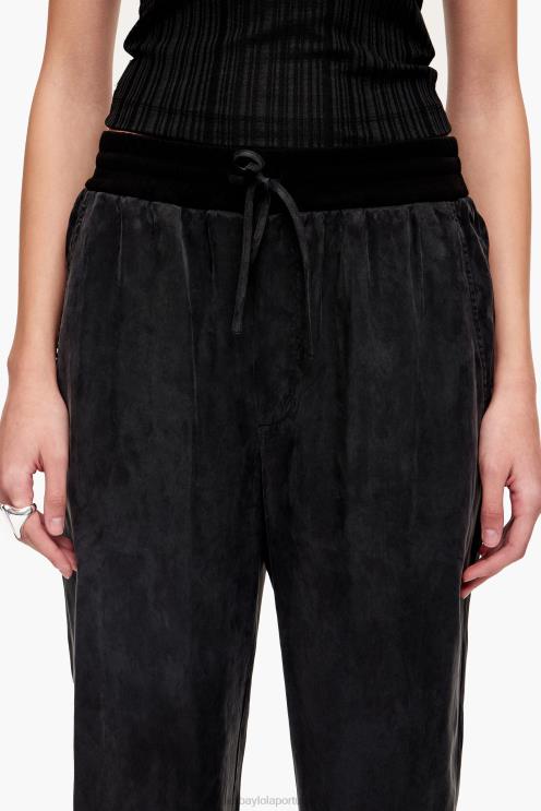 preto roupas 64X4N413 calça jogger cupro Bimba Y Lola