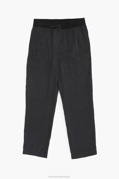 preto roupas 64X4N413 calça jogger cupro Bimba Y Lola