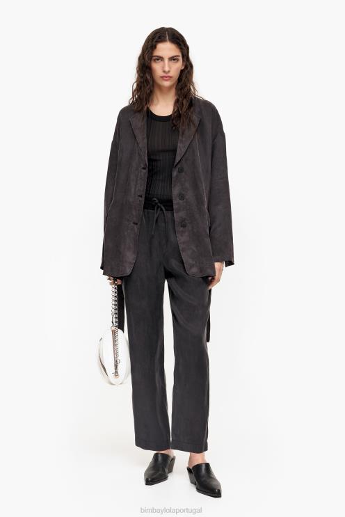 preto roupas 64X4N413 calça jogger cupro Bimba Y Lola