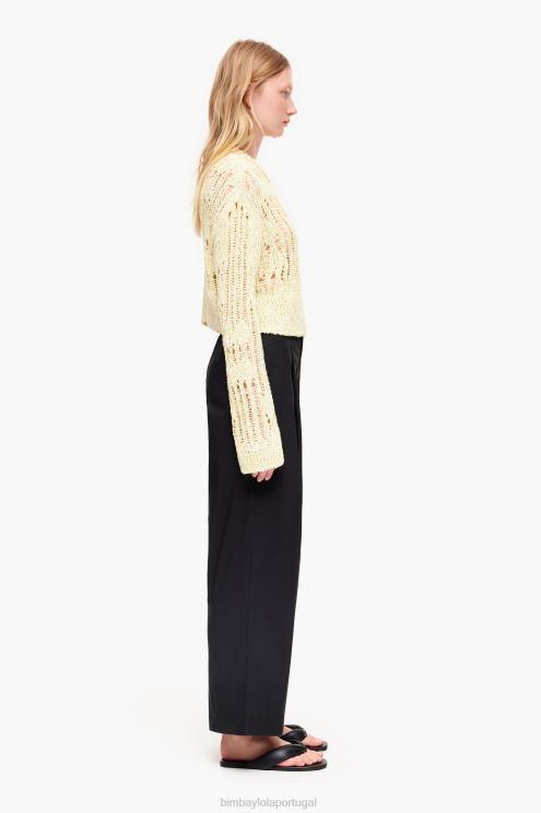 preto roupas 64X4N416 calça popeline Bimba Y Lola