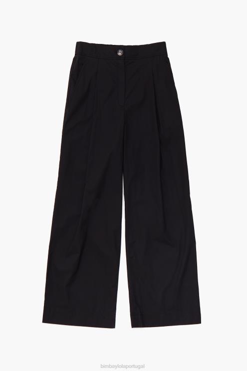 preto roupas 64X4N416 calça popeline Bimba Y Lola