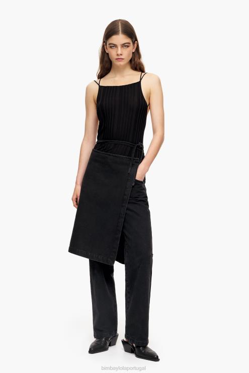 preto roupas 64X4N439 conjunto saia calças Bimba Y Lola