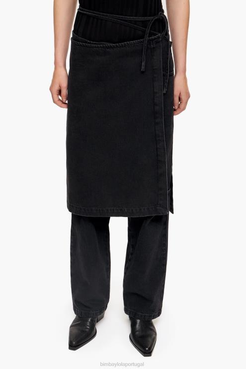 preto roupas 64X4N439 conjunto saia calças Bimba Y Lola