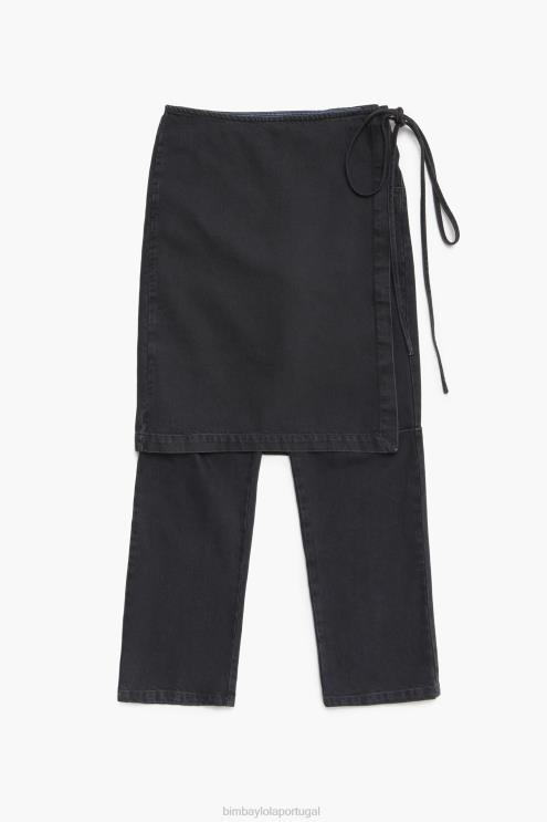 preto roupas 64X4N540 conjunto saia calças Bimba Y Lola