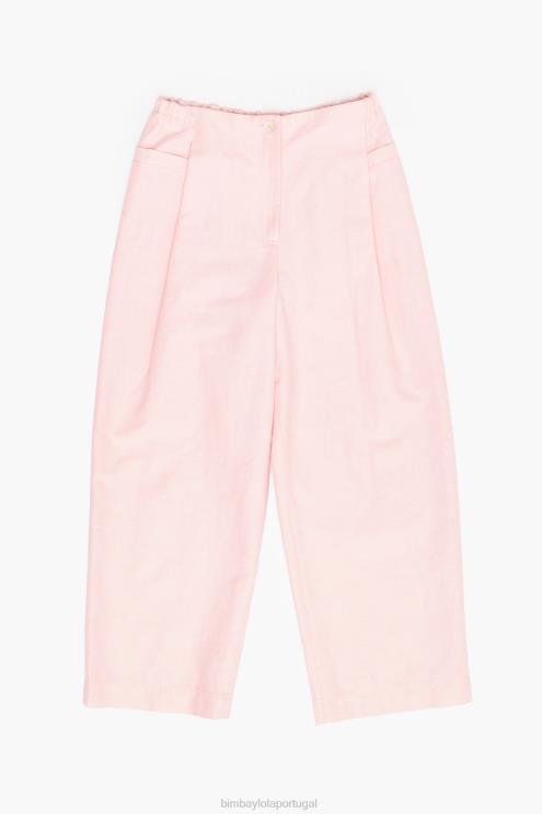 rosa roupas 64X4N405 calças de linho claro Bimba Y Lola