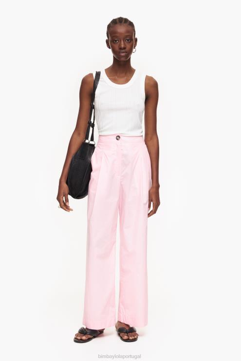 rosa roupas 64X4N417 calças leves de popeline Bimba Y Lola