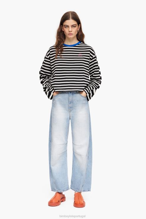azul claro roupas 64X4N431 barril - jeans reto Bimba Y Lola