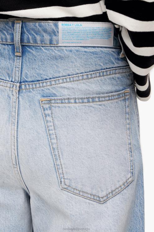 azul claro roupas 64X4N431 barril - jeans reto Bimba Y Lola