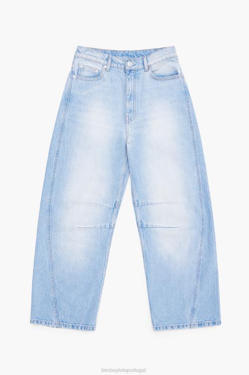 azul claro roupas 64X4N515 barril - jeans reto Bimba Y Lola