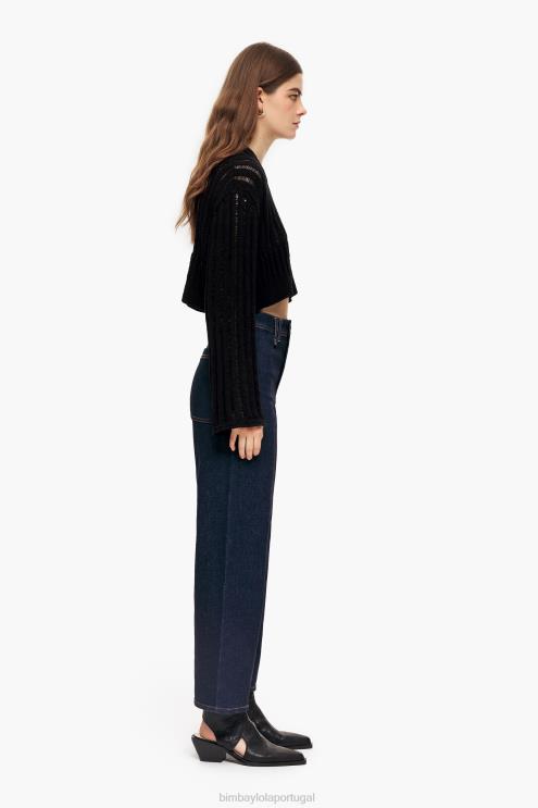 azul escuro roupas 64X4N442 culotte - jeans de cintura alta Bimba Y Lola