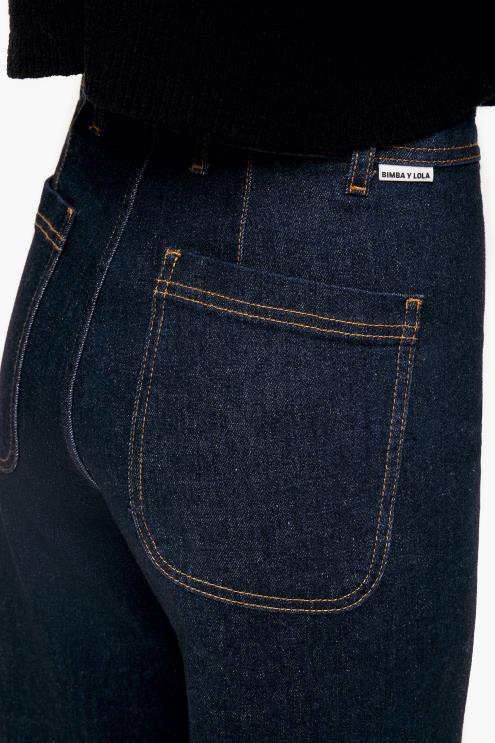azul escuro roupas 64X4N442 culotte - jeans de cintura alta Bimba Y Lola