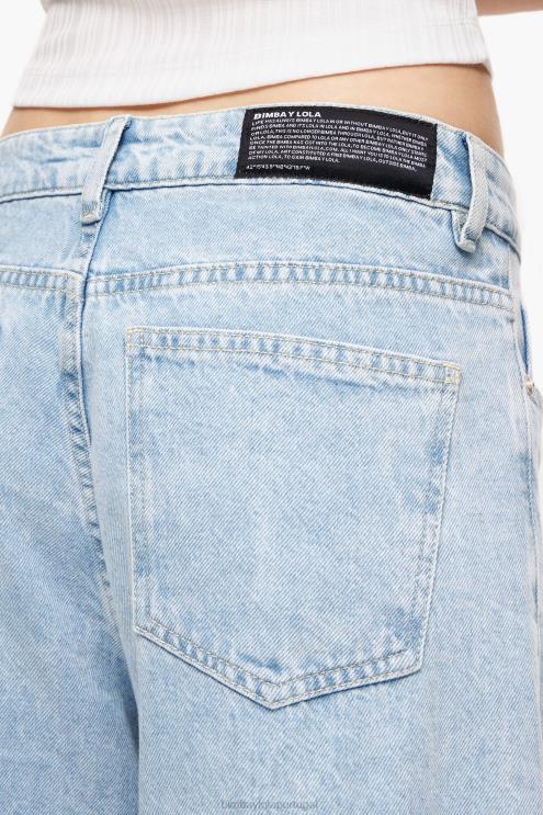 azul roupas 64X4N432 wide leg - jeans de perna larga Bimba Y Lola
