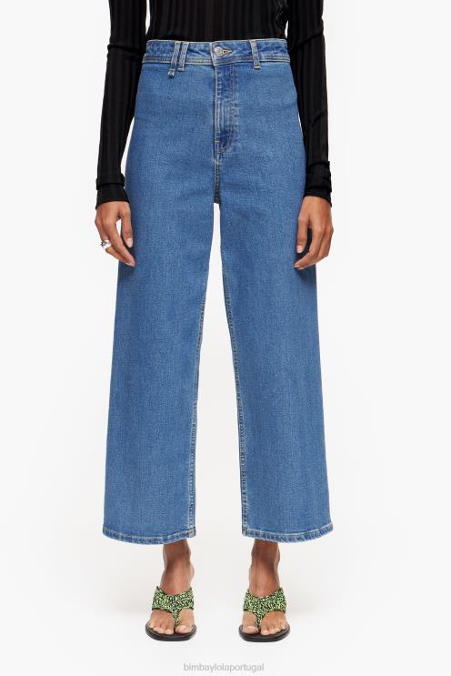 azul roupas 64X4N445 culotte - jeans de cintura alta Bimba Y Lola