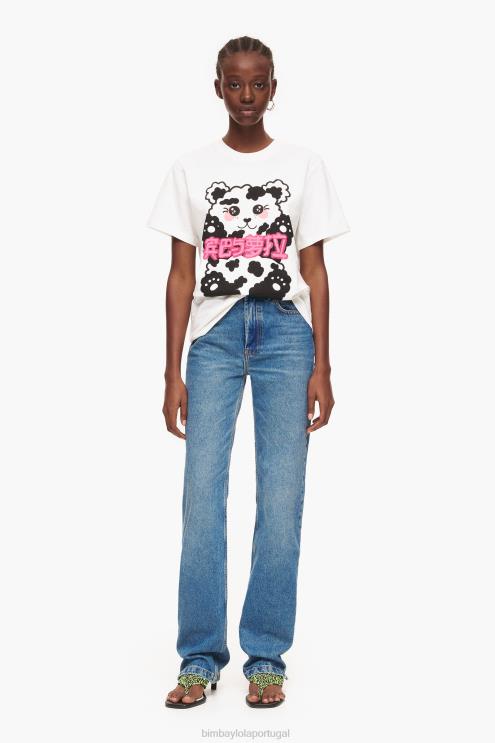 azul roupas 64X4N448 comprimento total reto - jeans reto Bimba Y Lola