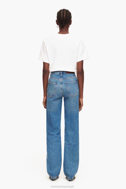 azul roupas 64X4N448 comprimento total reto - jeans reto Bimba Y Lola