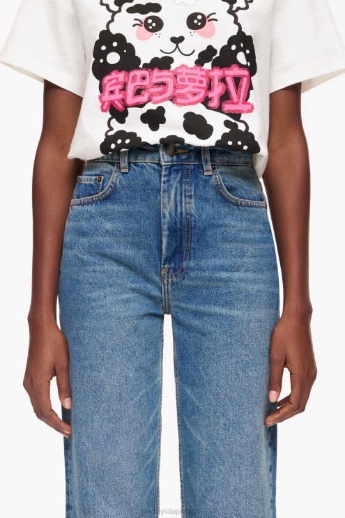 azul roupas 64X4N448 comprimento total reto - jeans reto Bimba Y Lola