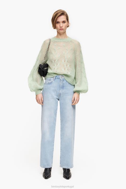 azul roupas 64X4N453 corte reto - jeans reto Bimba Y Lola