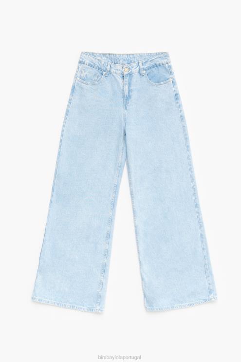 azul roupas 64X4N506 wide leg - jeans de perna larga Bimba Y Lola