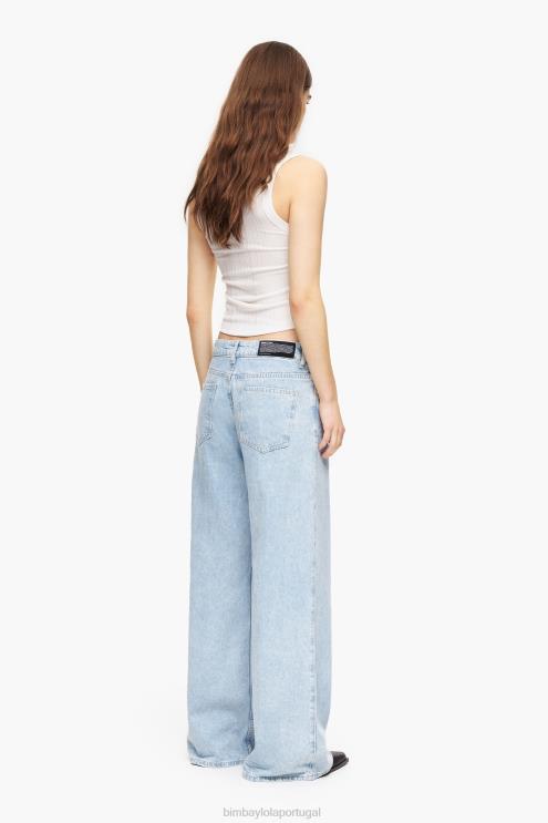 azul roupas 64X4N506 wide leg - jeans de perna larga Bimba Y Lola
