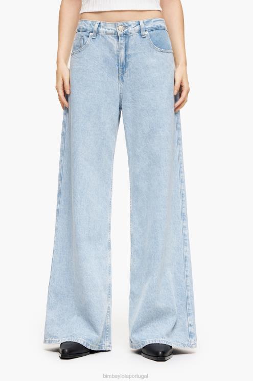 azul roupas 64X4N506 wide leg - jeans de perna larga Bimba Y Lola