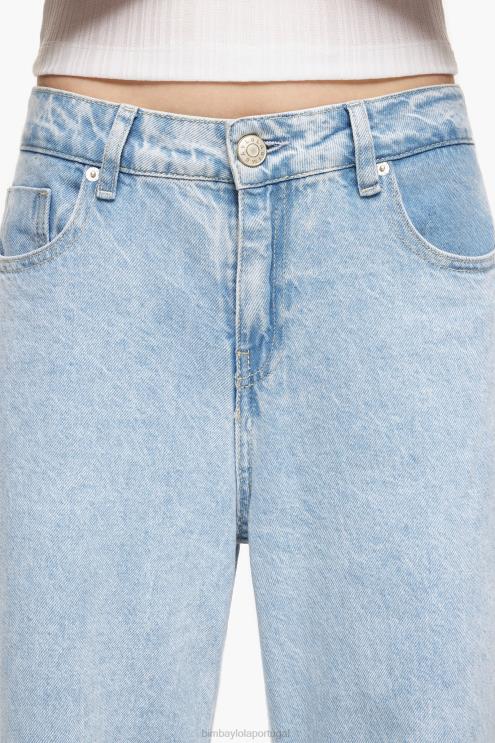azul roupas 64X4N506 wide leg - jeans de perna larga Bimba Y Lola