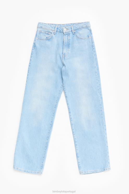 azul roupas 64X4N535 corte reto - jeans reto Bimba Y Lola