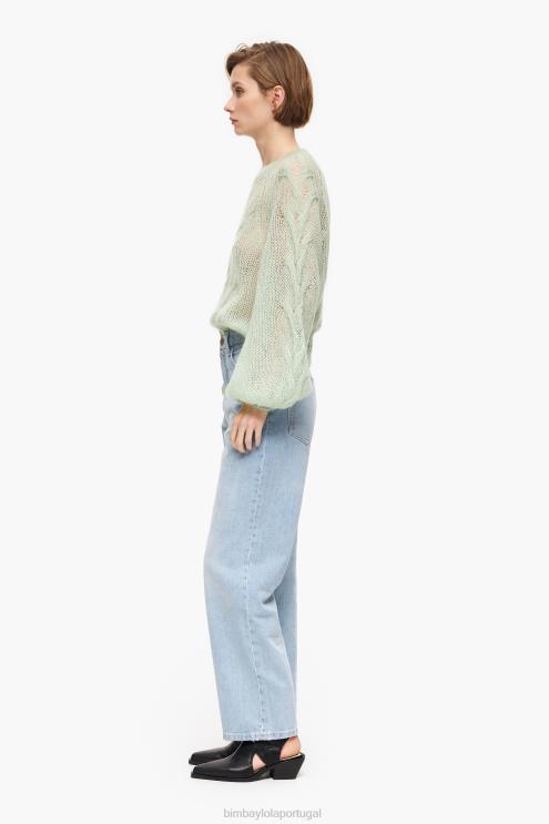 azul roupas 64X4N535 corte reto - jeans reto Bimba Y Lola