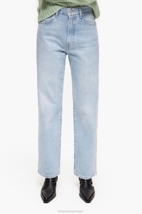 azul roupas 64X4N535 corte reto - jeans reto Bimba Y Lola
