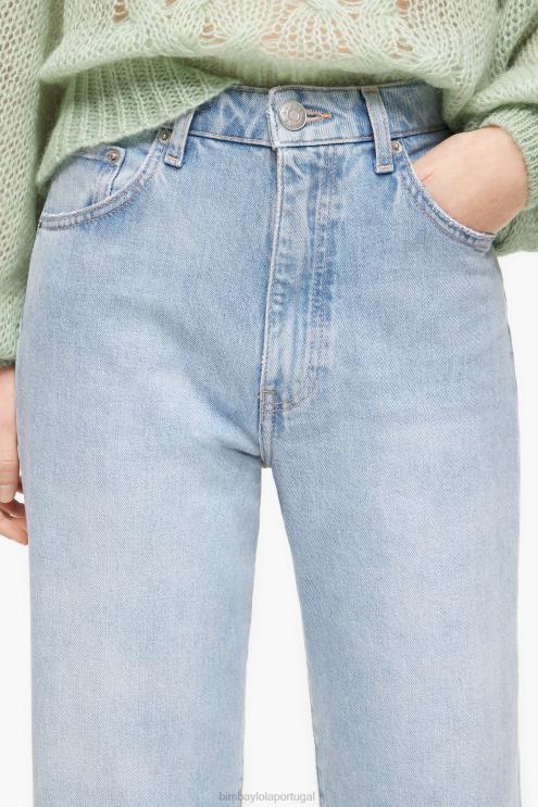 azul roupas 64X4N535 corte reto - jeans reto Bimba Y Lola